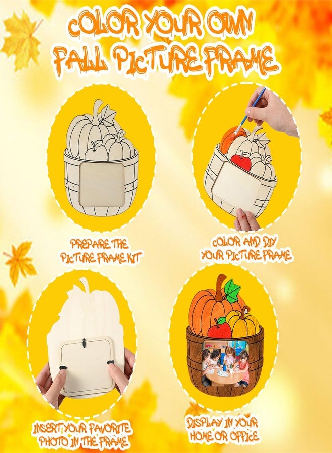 Yousoontic 16 Pcs Thanksgiving DIY Picture Frame Craft for Kids Wooden Fall Painting Color Your Own Thanksgiving turkey Frame for Classroom School Game Home Activities Party Decors Gifts - Image 3